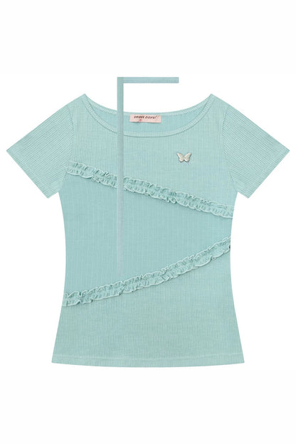 Misty Pleats Lace T-Shirt