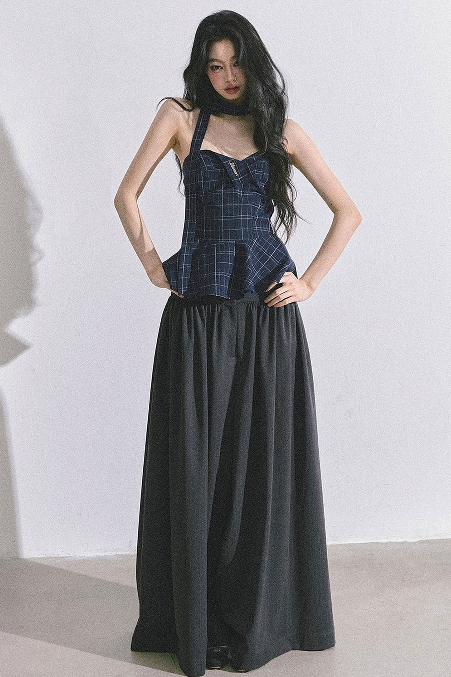 Blues Rhyme Plaid Tube Top