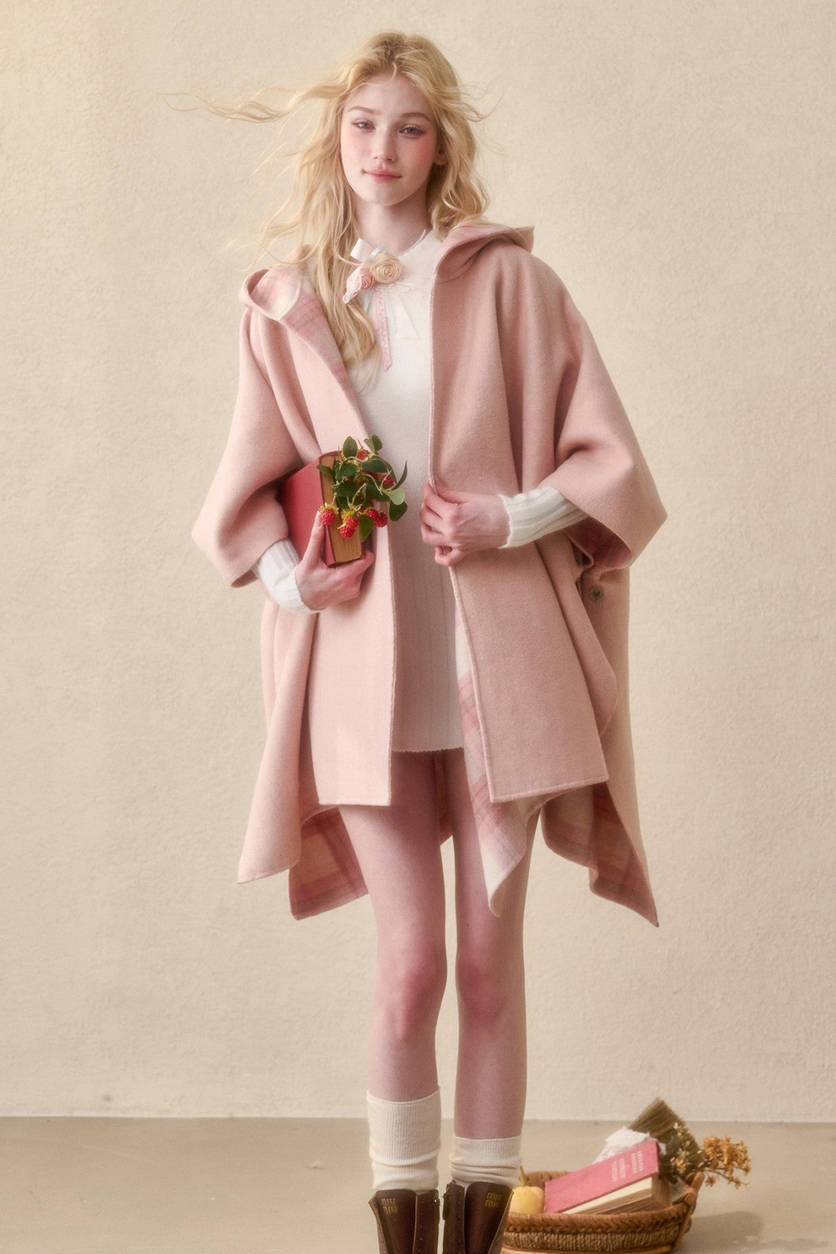 Reversible Wool Cape