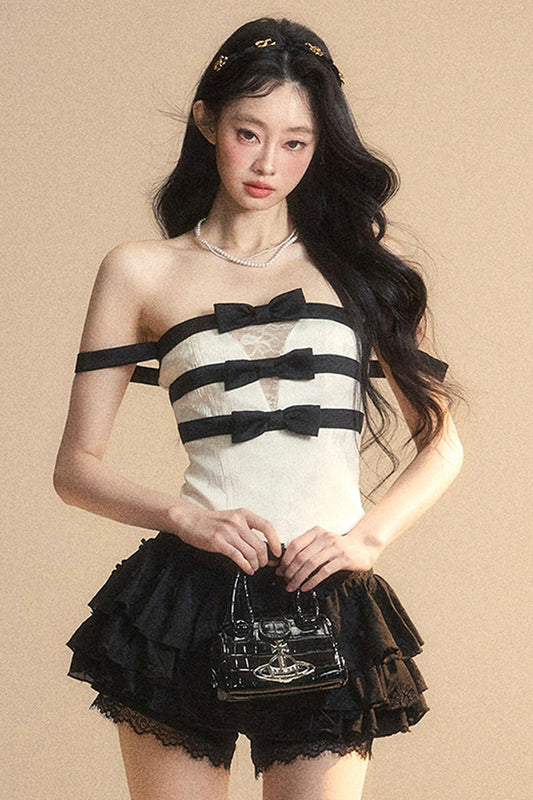 French Lace One-Shoulder Top