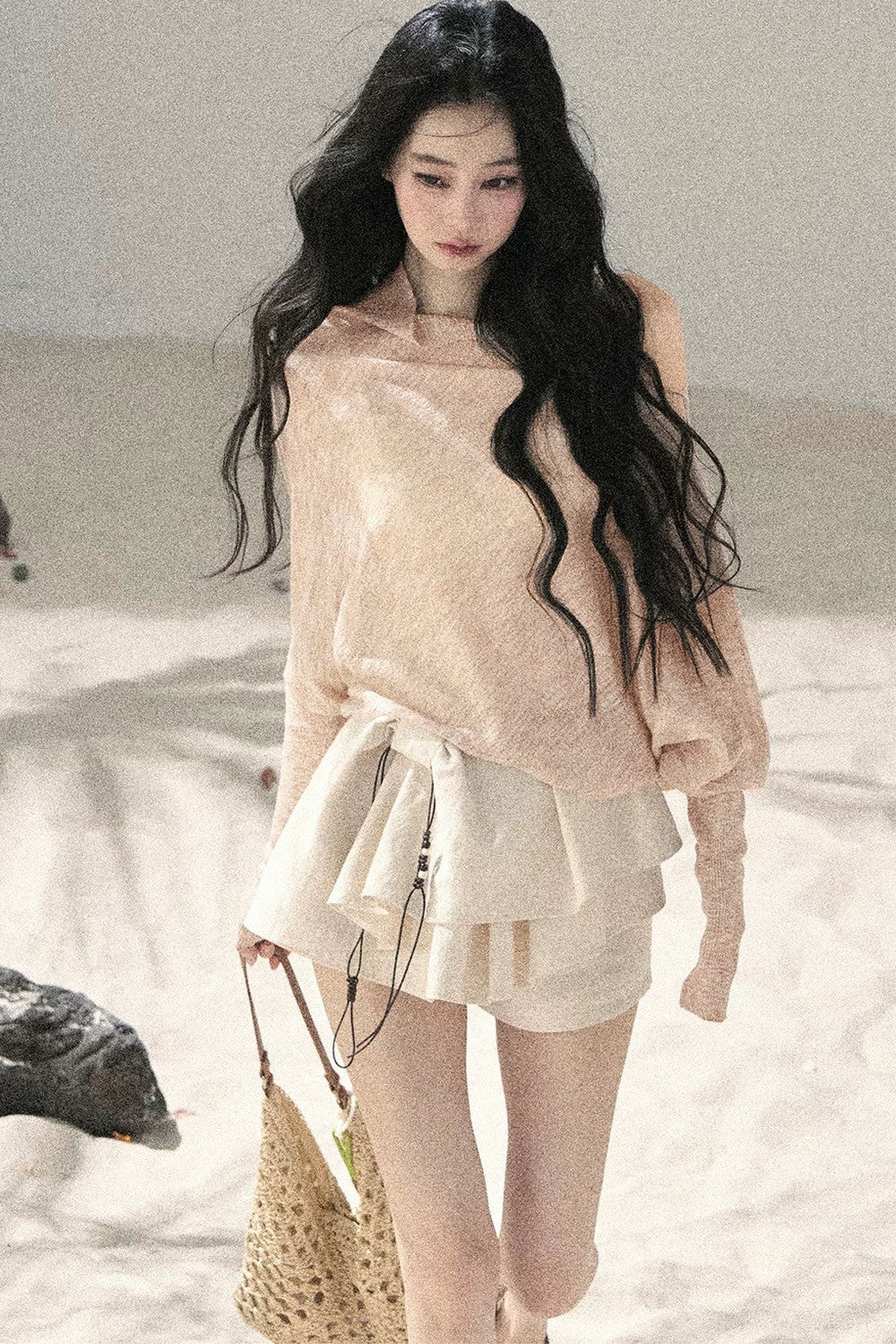 Conjunto de Top Hazy Mist Sin Hombros