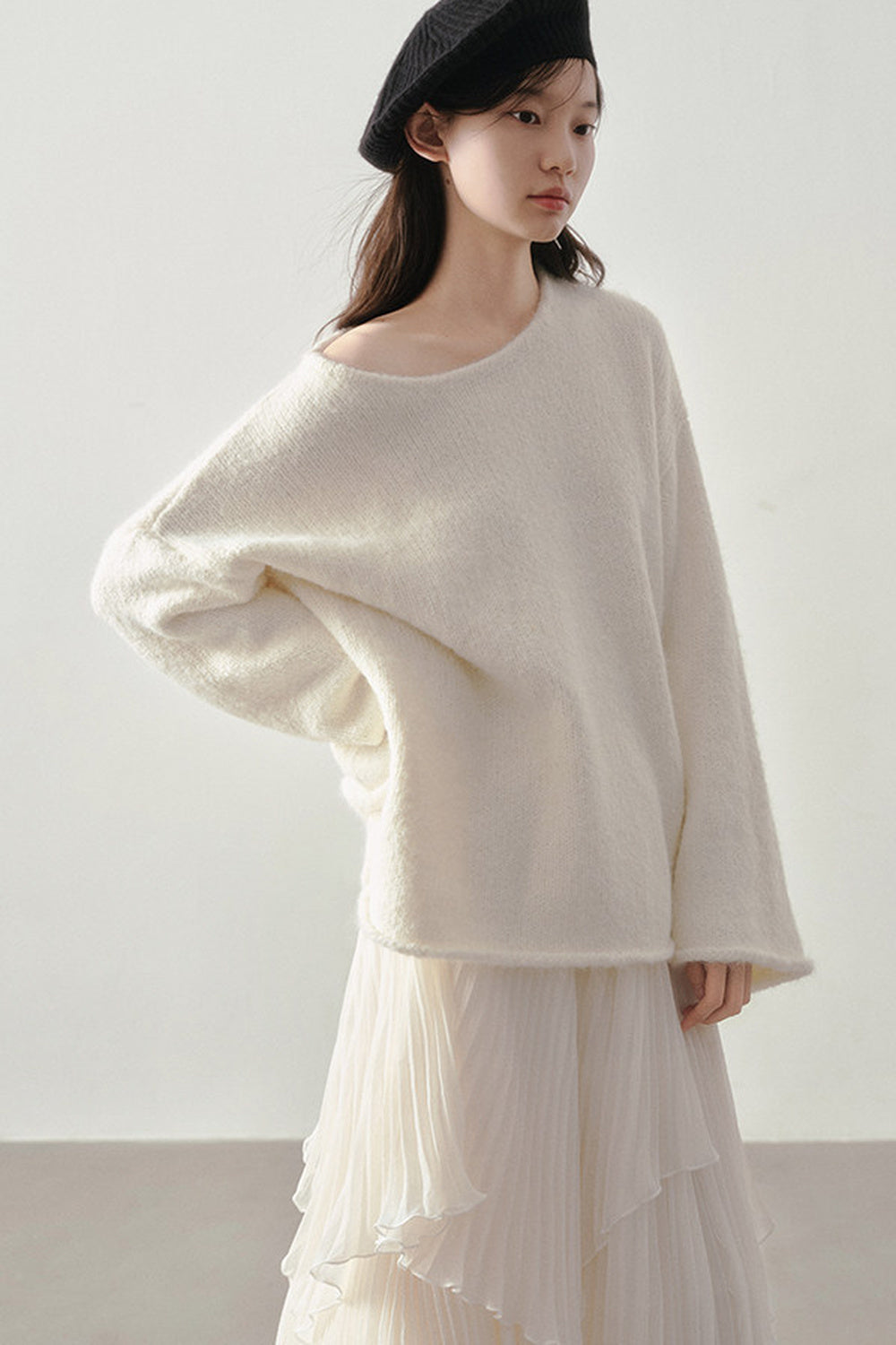 Cream Loose Knit Sweater
