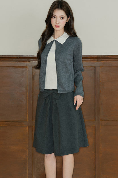 Color-Block Layered-Look Wool Knit Top