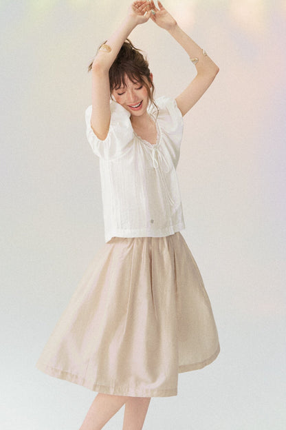 Cloud Puff Sleeve Short-Sleeved Shirt