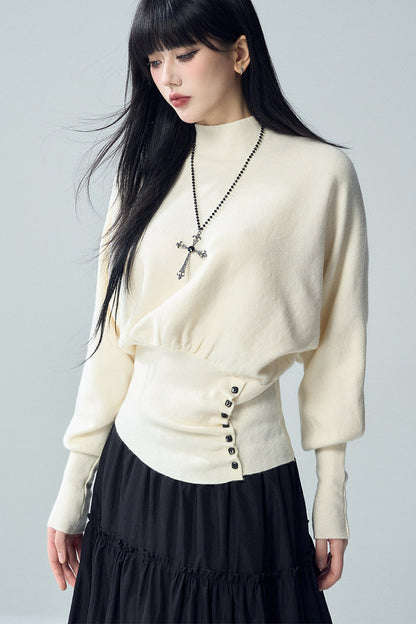 Short Batwing Knit Top