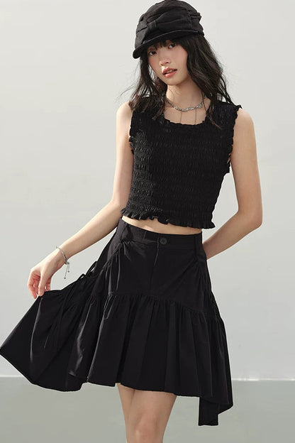 Irregular A-Line Mini Skirt