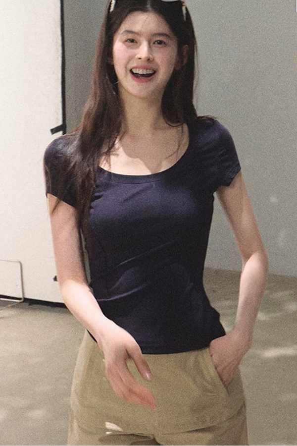 Slim-Fit U-Neck Lyocell Top