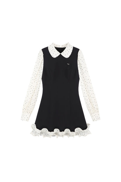 Doll Collar Layered-Look Dress