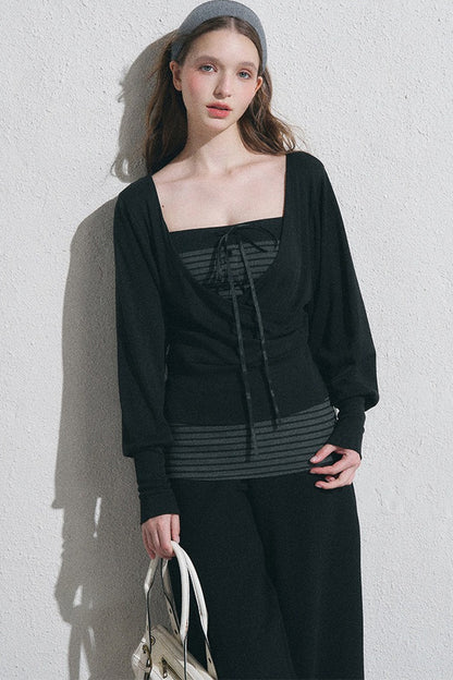 Conjunto de camisa pulóver petite con camisola