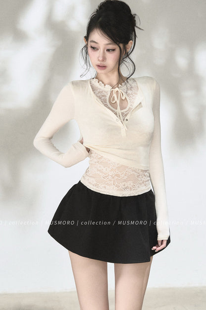 Elastic Waist A-Line Skirt