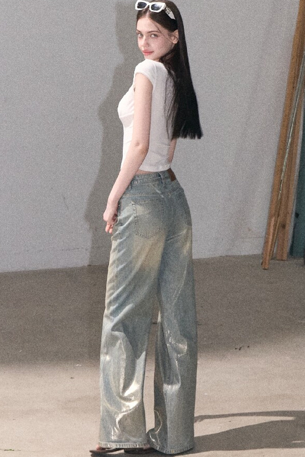Retro Gradient Cotton Jeans