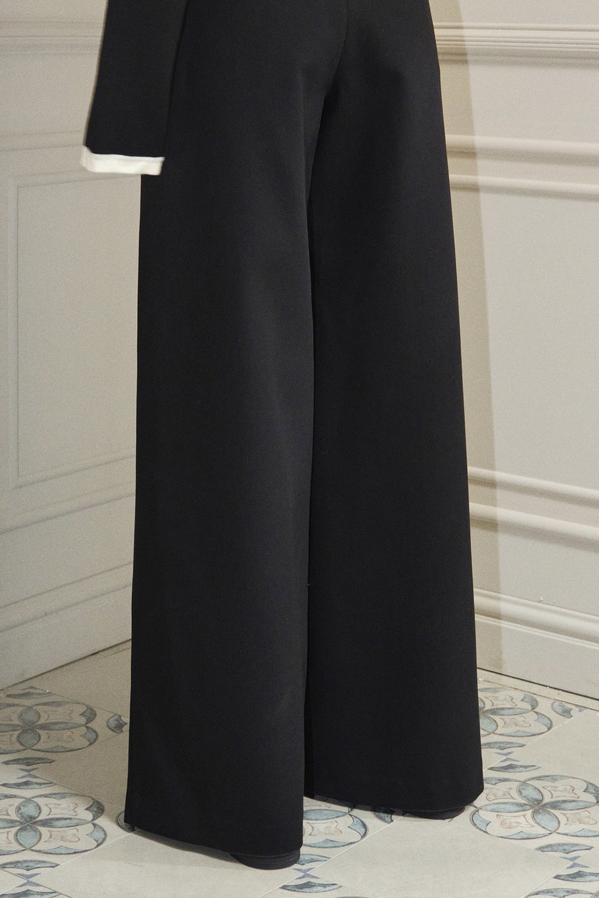 Pleated Wide-Leg Tencel Wool Pants