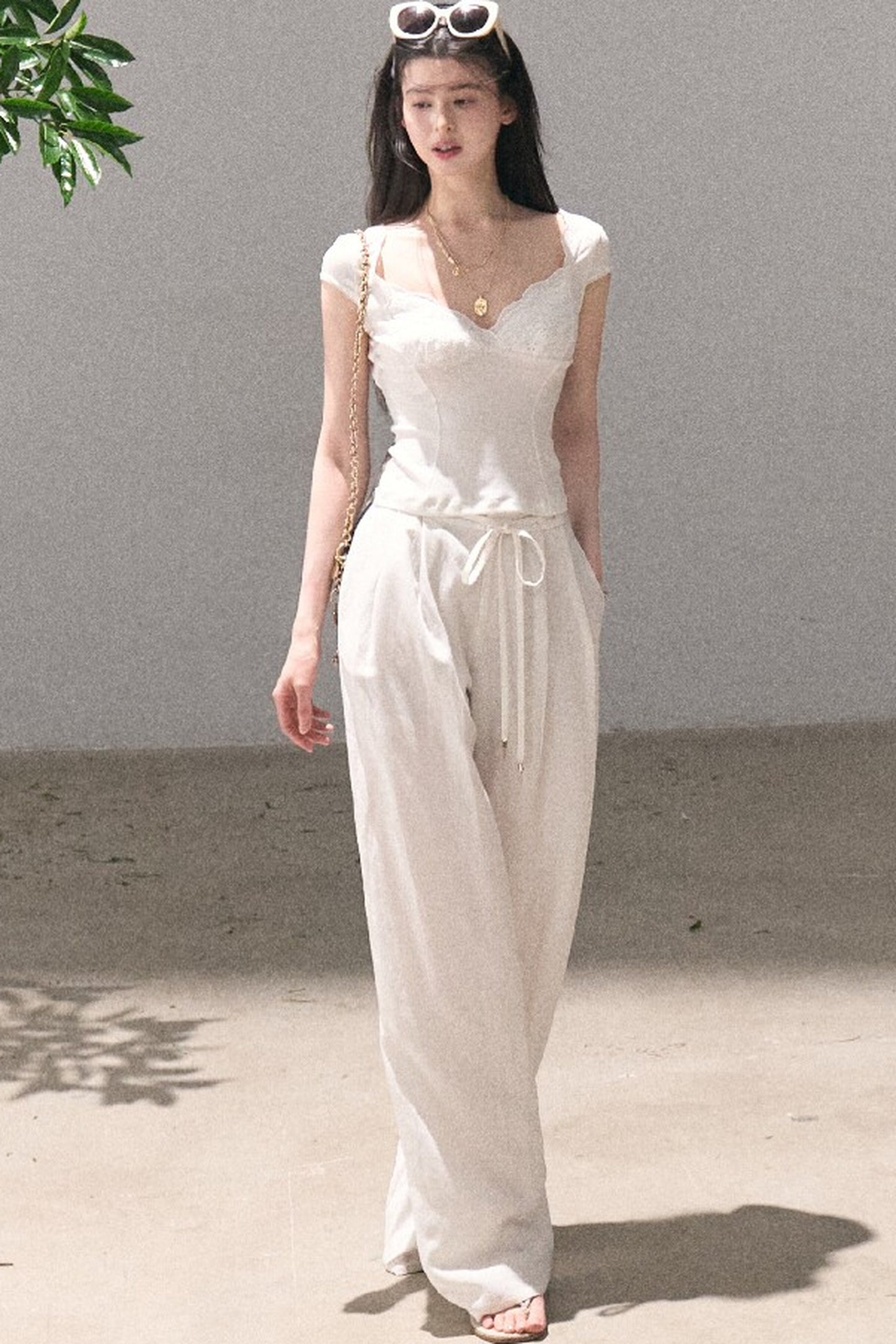 Lyocell Linen Wide-Leg Pants