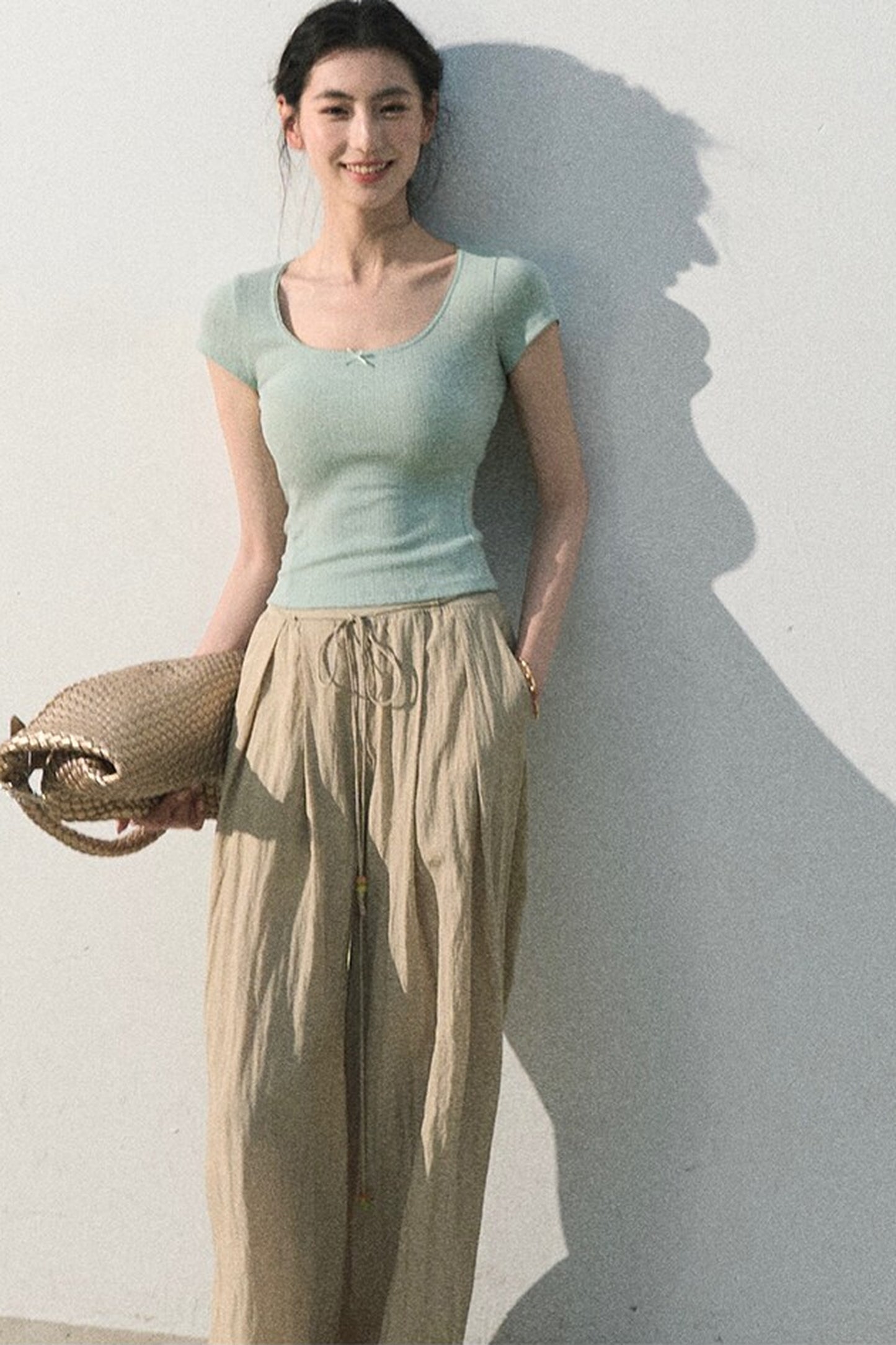 Ice Mint Jacquard Lace Top