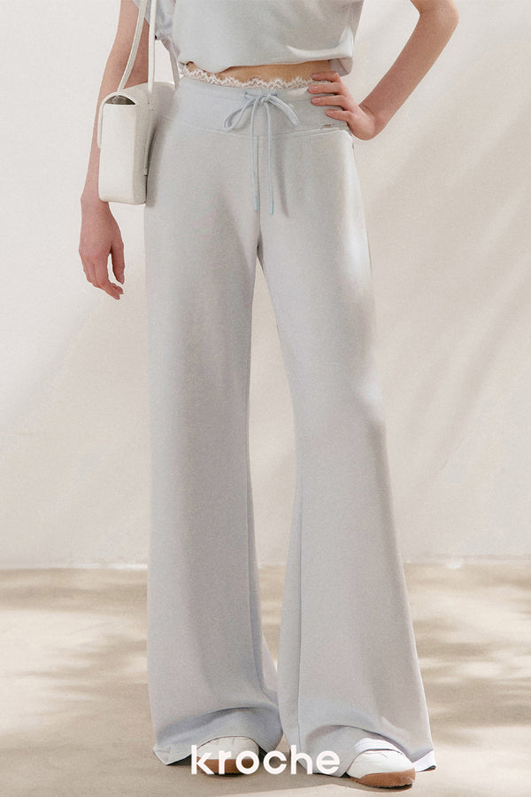 Conjunto de camiseta asimétrica y pantalones de capa de aire