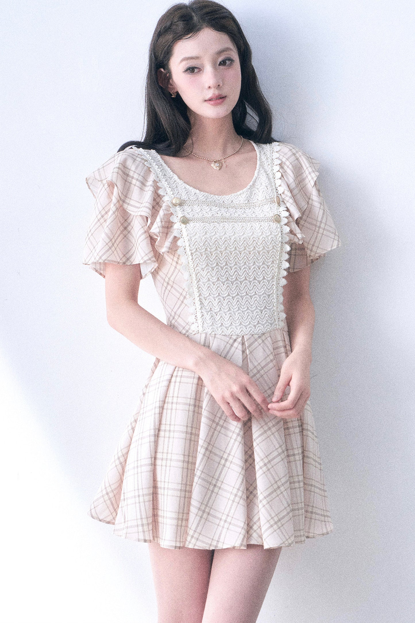 Retro Knit Plaid Dress
