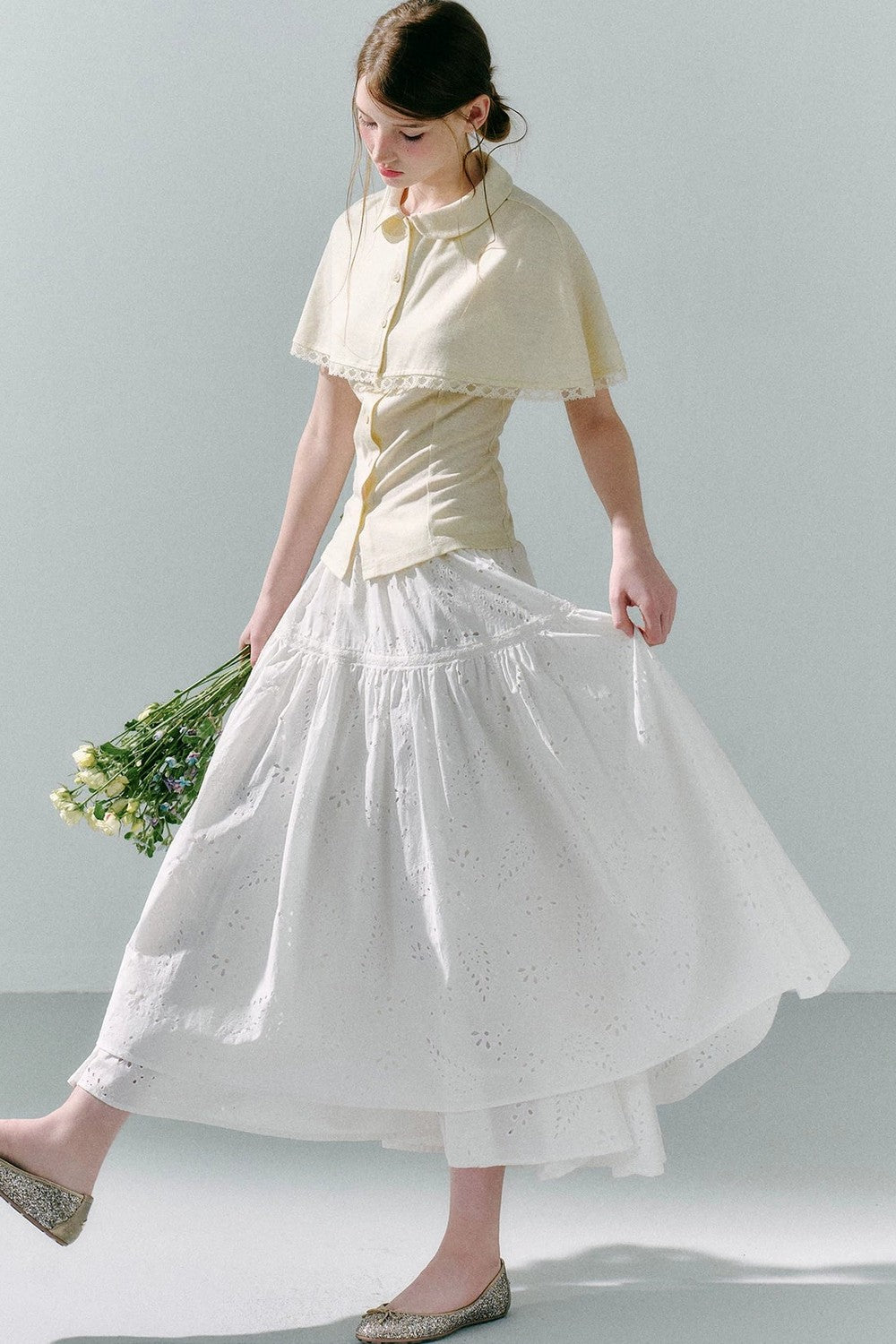 Cape Shirt and Skirt Set