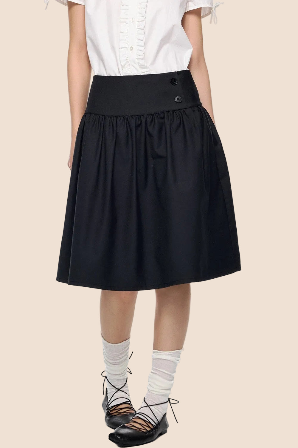 Falda plisada floral retro