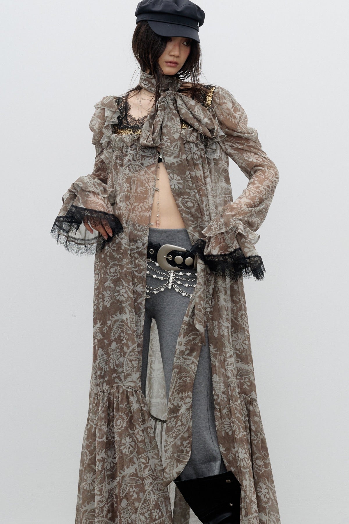 Classic Romantic Print Chiffon Dress