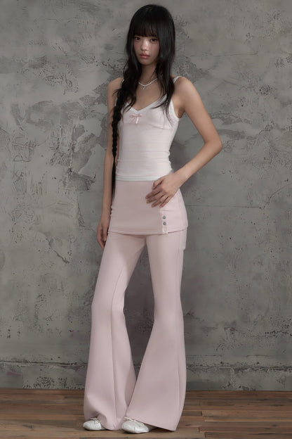 Pink Striped Bow Camisole