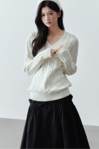 Wool Cable Knit Sweater