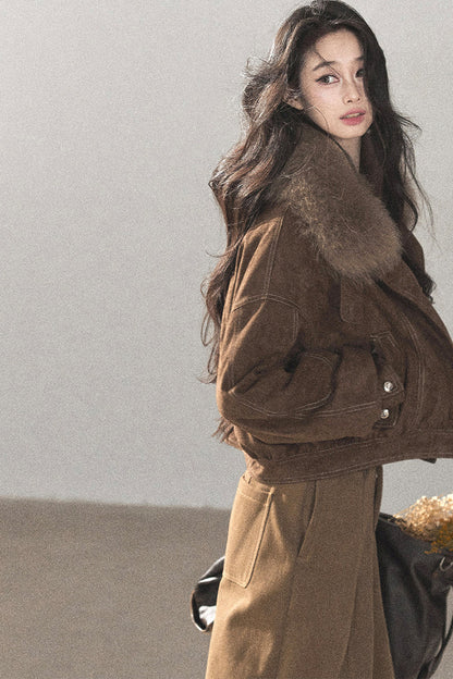 Real Fox Fur Goose Down Parka Jacket