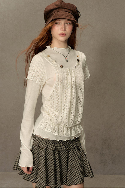 Hollow-Out Knit Sweater