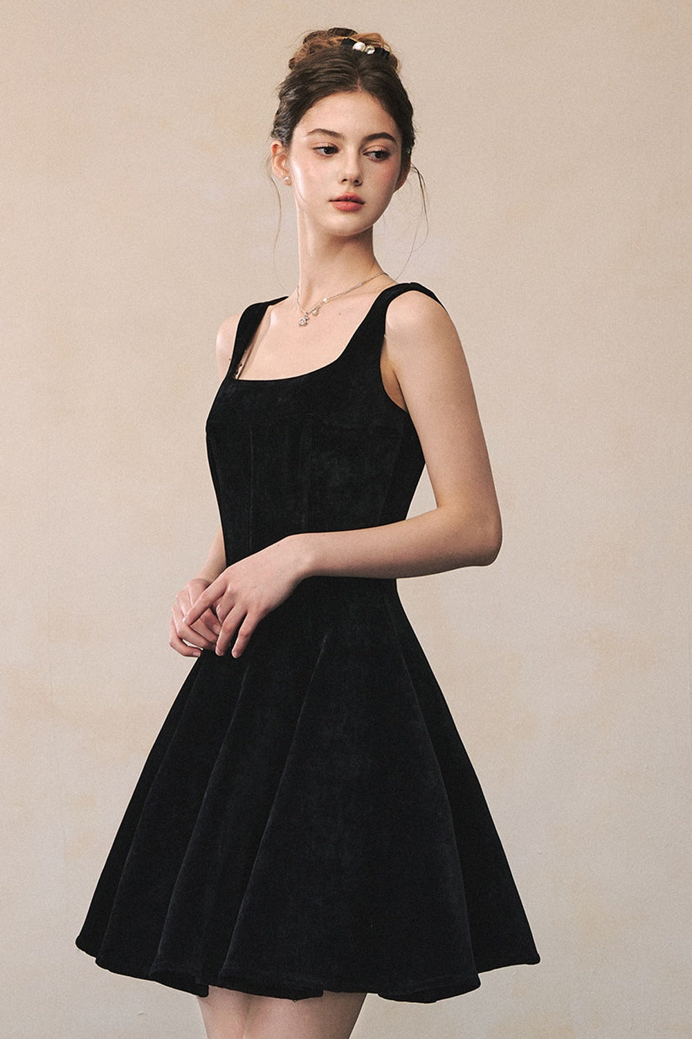 Black Suspender Dress With Jacket Set-Up
