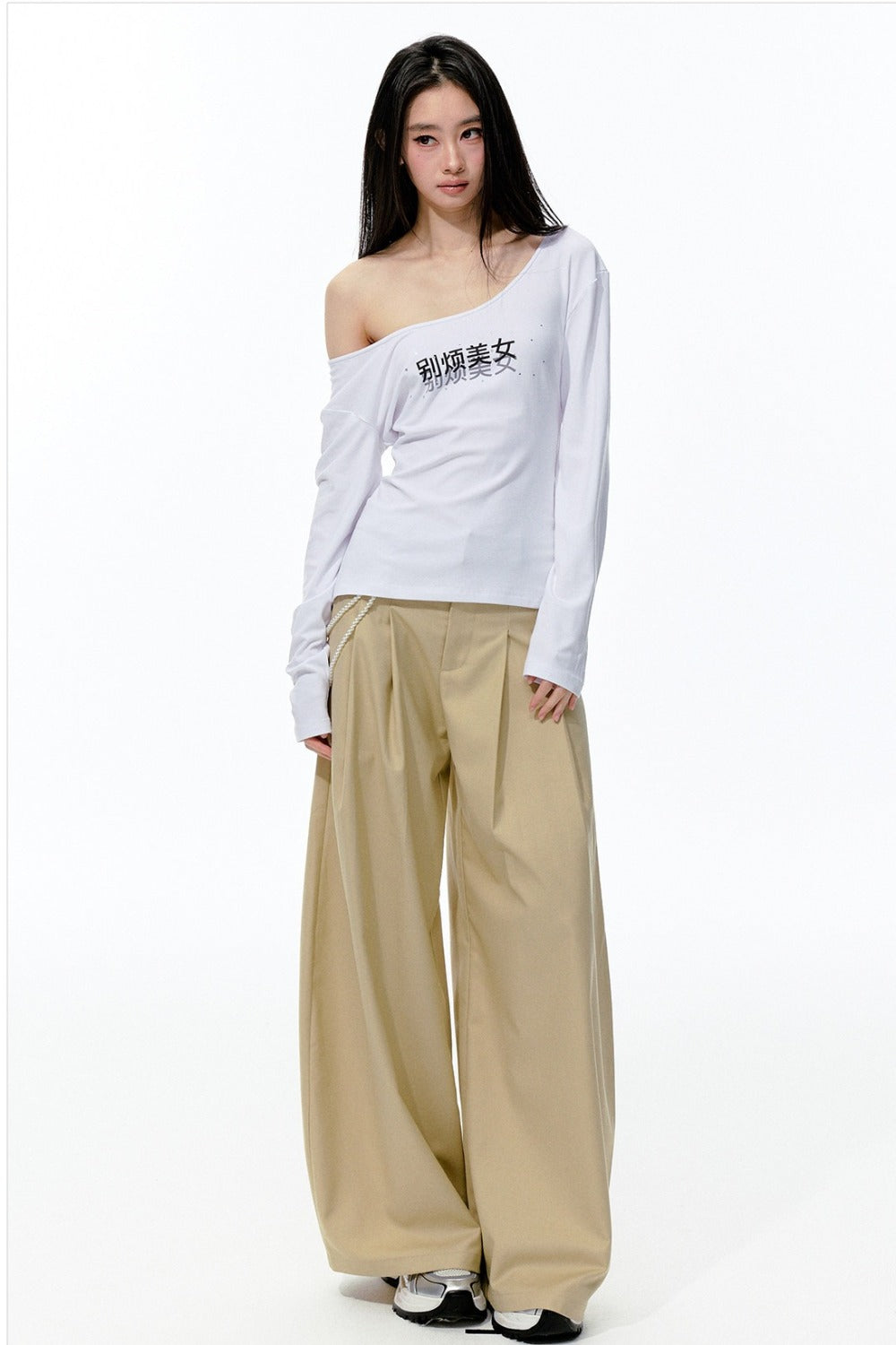 Tee-shirt à manches longues en maille avec imprimé strass