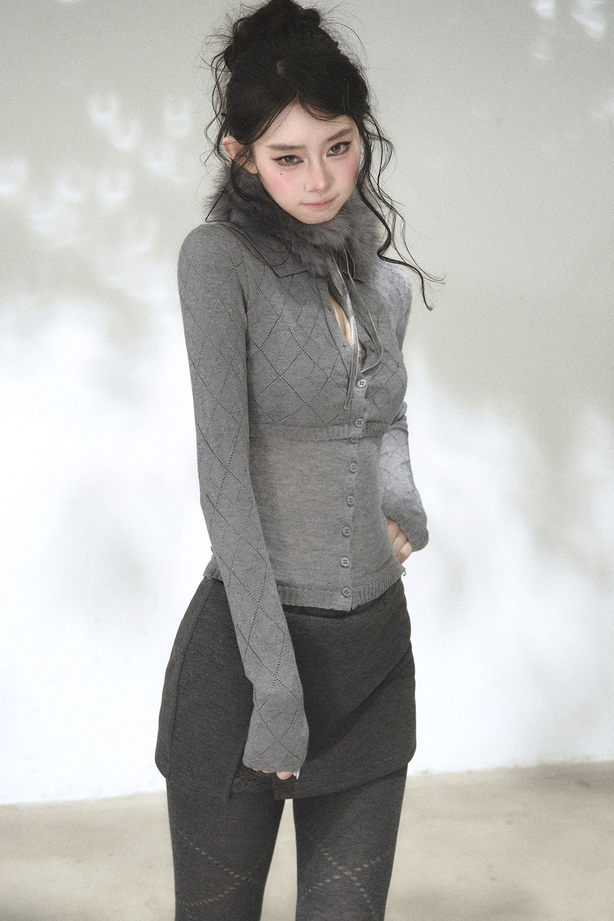 Retro Waist-Slimming Knit Cardigan