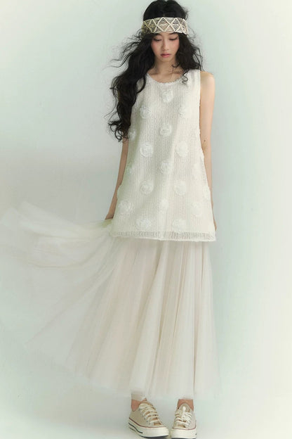 Double-Layer Mesh Fairy Skirt