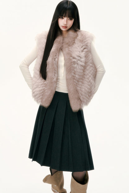 Saga Fox Fur Straight Vest