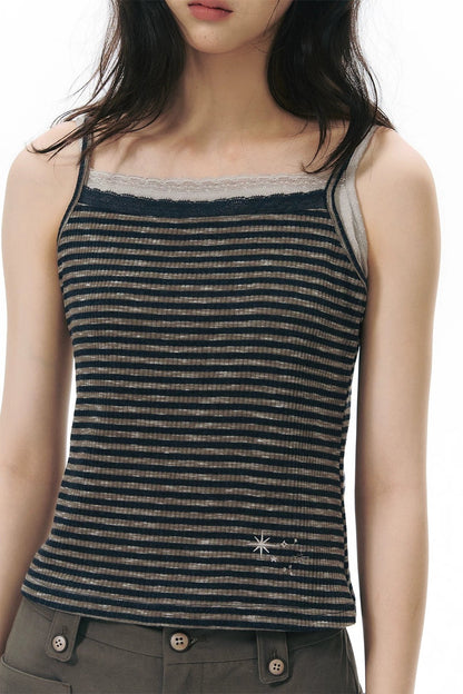 Lace-Trimmed Embroidered Camisole