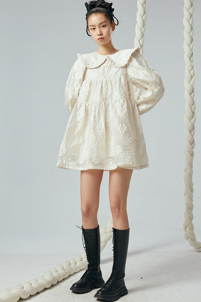 Ruffled Peter Pan Collar Dress