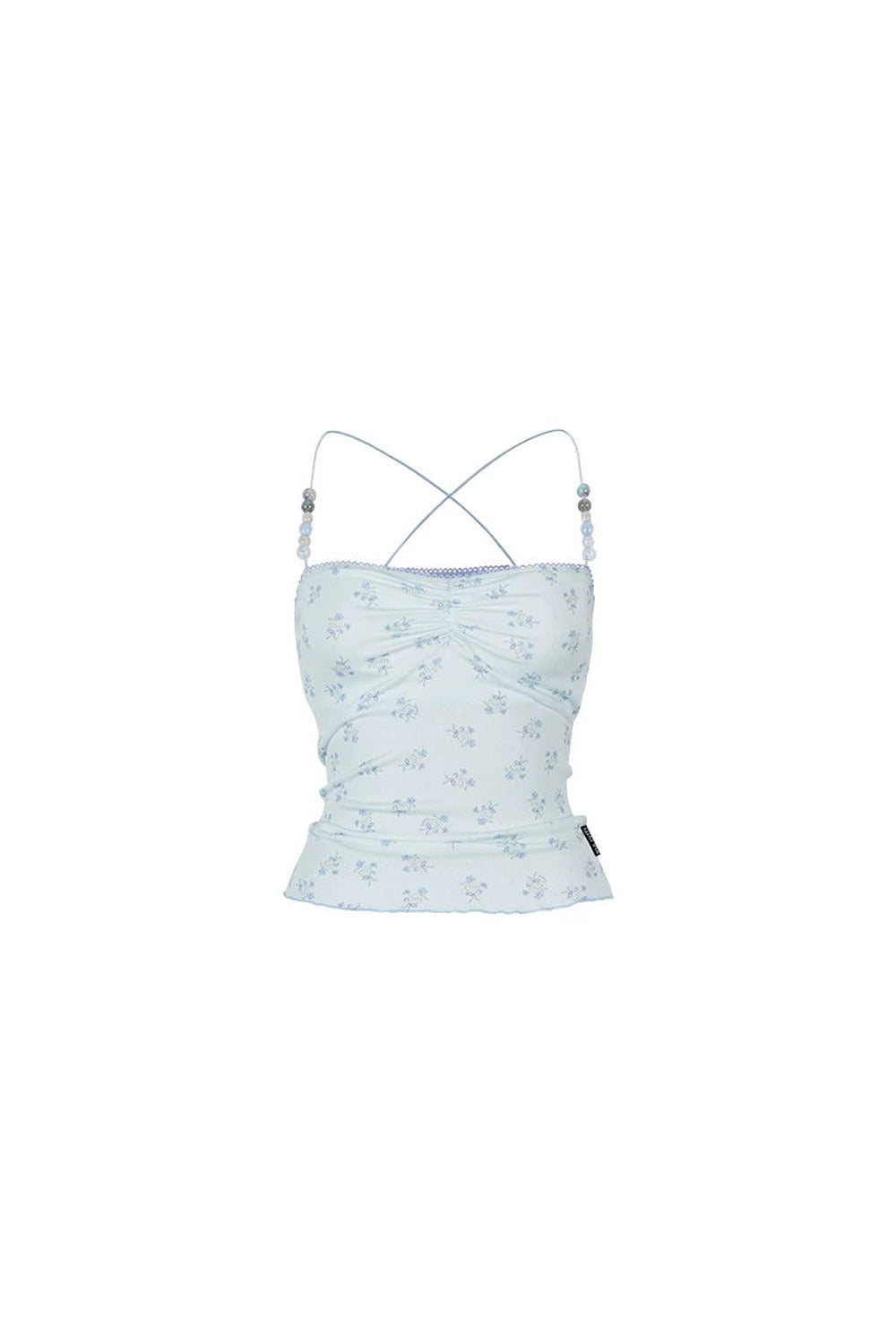 Camisole-Top mit Perlen und Blumenmuster