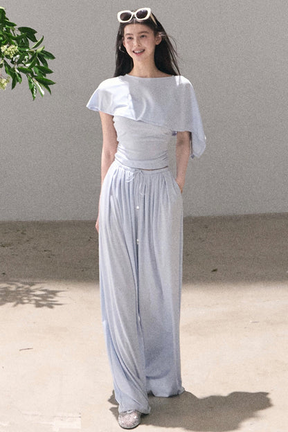 Completo con canotta a mantella e pantaloni in lyocell