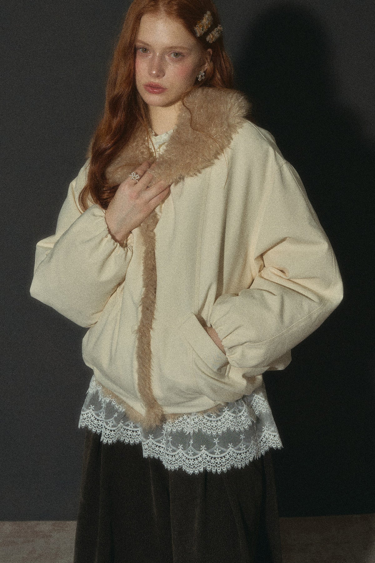 Fur Collar Bud-Shaped Down Jacket
