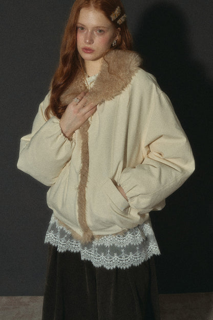 Fur Collar Bud-Shaped Down Jacket