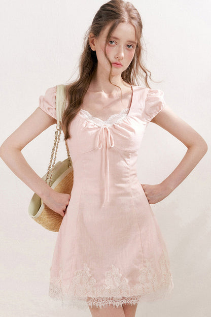 Custom-Dyed Ramie Cotton A-Line Dress