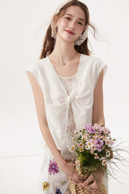 Sleeveless Linen Blouse