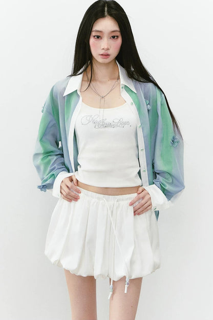 Chemise épaisse à fleurs avec protection solaire
