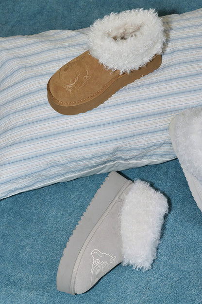 Furry Platform Snow Boots