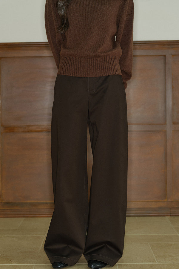 Pantalones de tiro bajo y pierna ancha