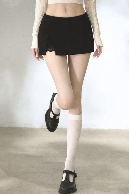 Lace Patchwork A-Line Skirt