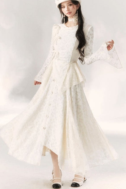 Butterfly Dream Knit Layered-Look and Skirt Set-Up