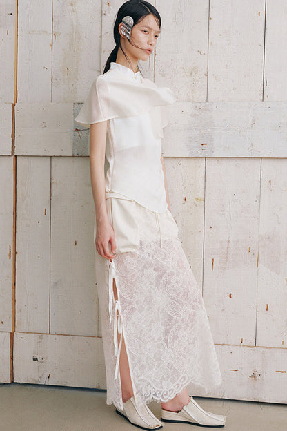 Detachable Cape Sleeveless Shirt
