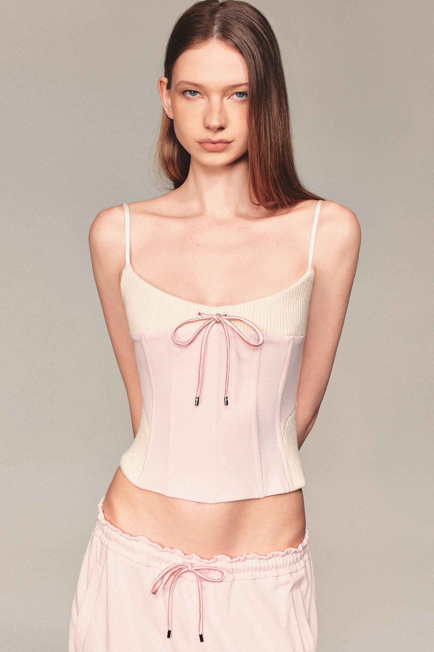Slim-Fit Color-Block Camisole and Pants Set-Up
