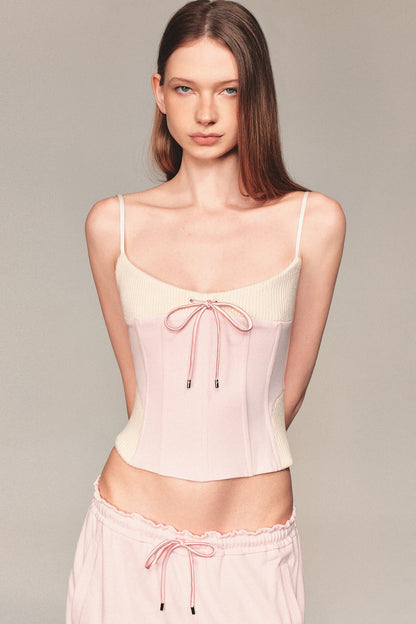 Slim-Fit Color-Block Camisole and Pants Set-Up