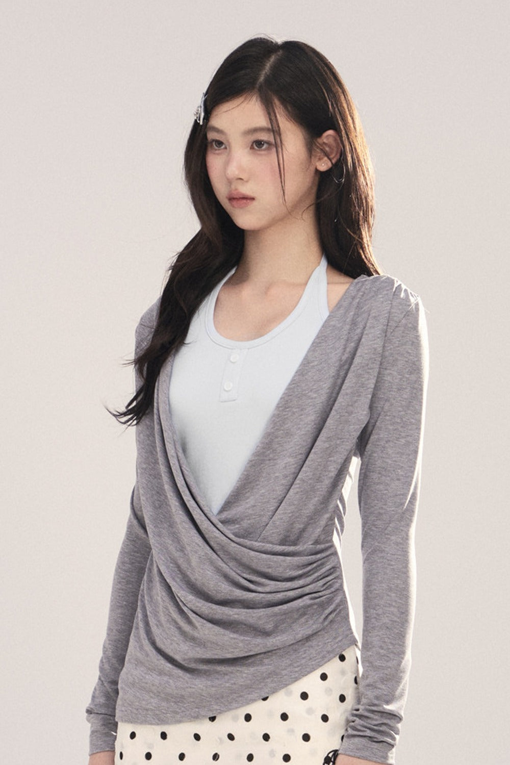 Layered-Look Long-Sleeve Top