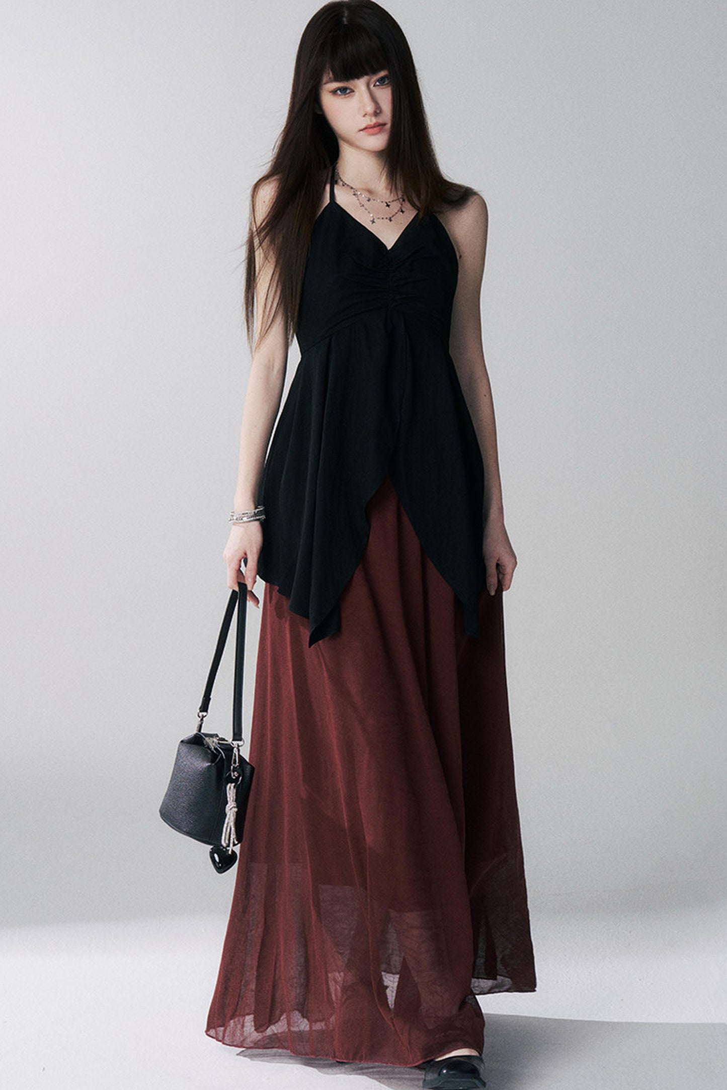Red Camisole Music Festival Top Set-Up